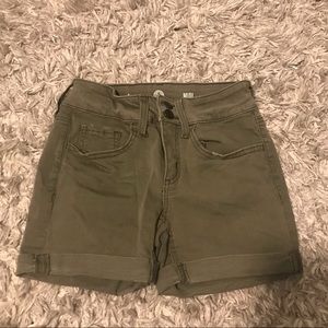 Army green jean shorts